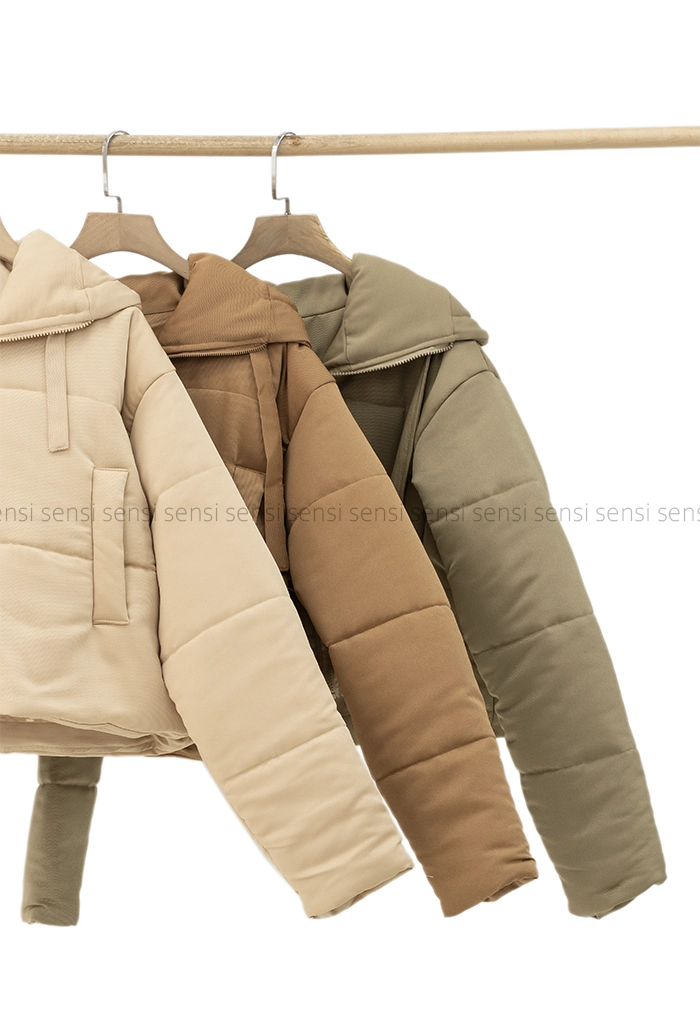 کاپشن کوتاه کتان کج راه کد1004769